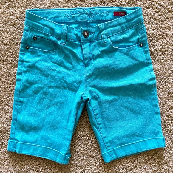 Girl’s Turquoise Arizona Jean Bermuda Shorts - Picture 1 of 2
